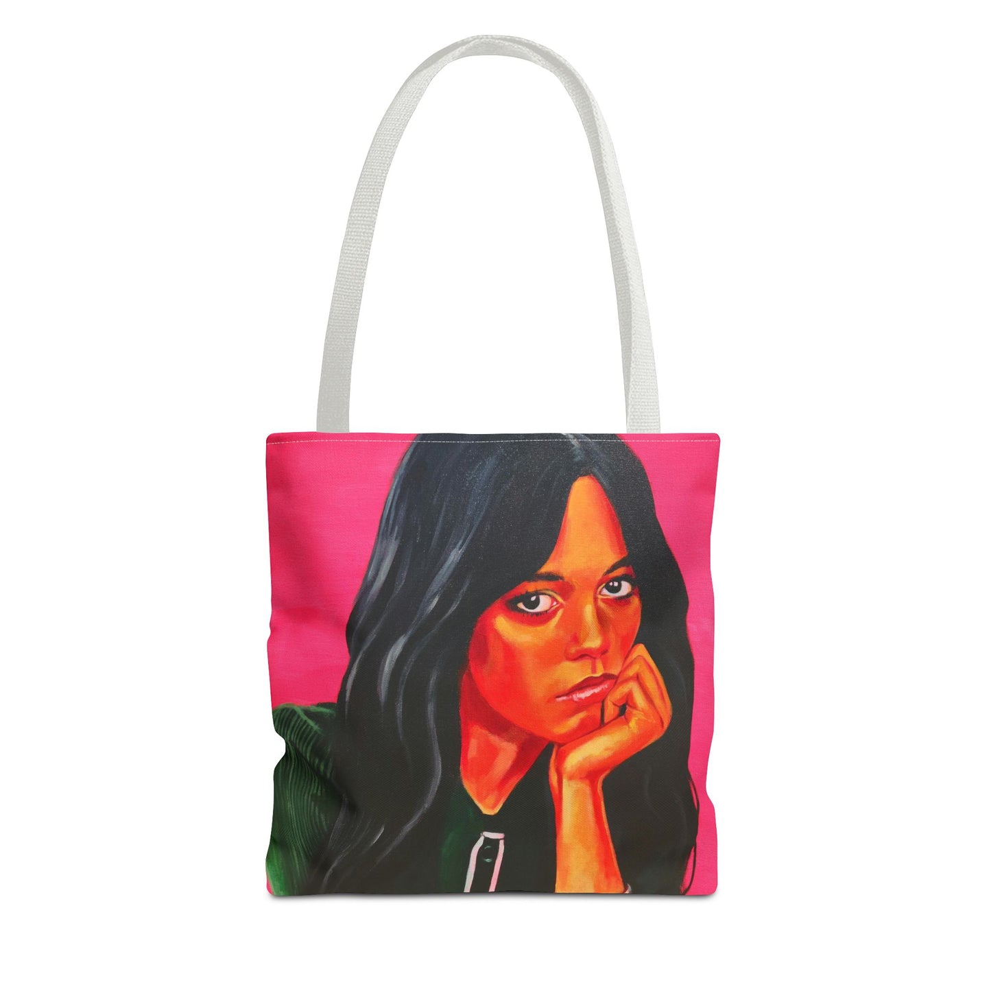Vibrant "Jenna Ortega from Wednesday" Art Tote Bag - Colorful Design for Everyday Use