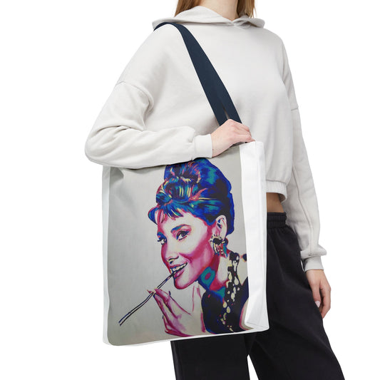 Vibrant Audrey Hepburn Art Tote Bag - Colorful Design for Everyday Use
