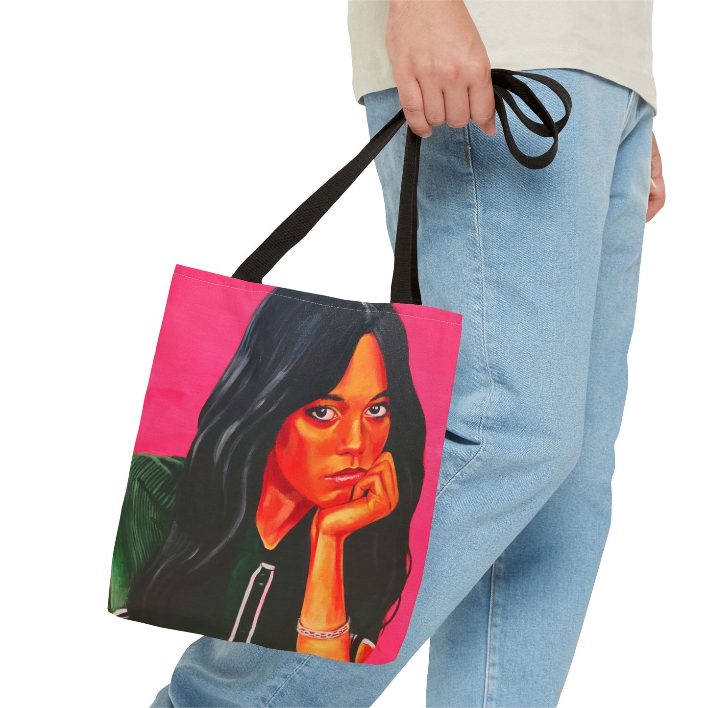Vibrant "Jenna Ortega from Wednesday" Art Tote Bag - Colorful Design for Everyday Use