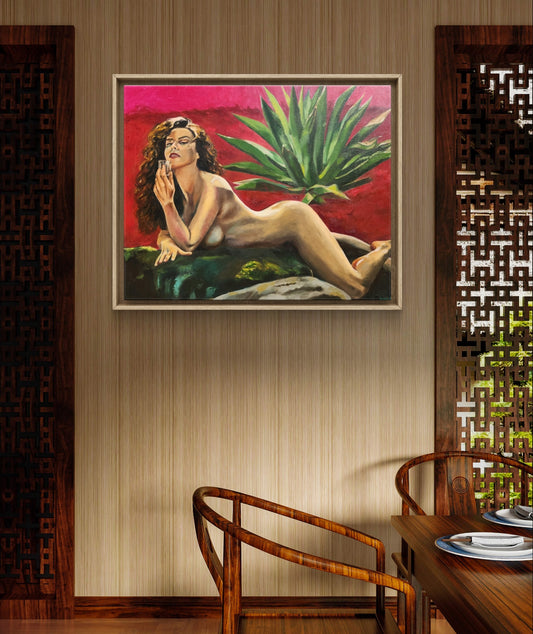 "Mujer Agave" Canvas Print, Artistic Nude Canvas Wall Art