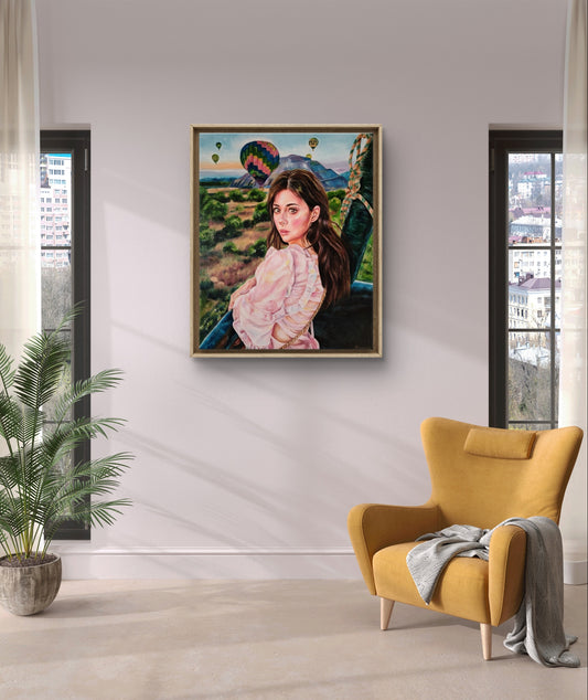 "Girl in a Balloon" Canvas Print