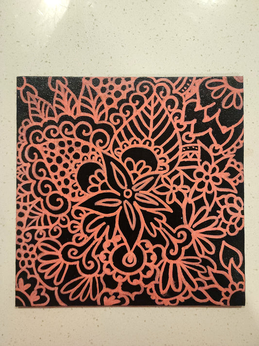 "Red Floral" #1 Original Painting