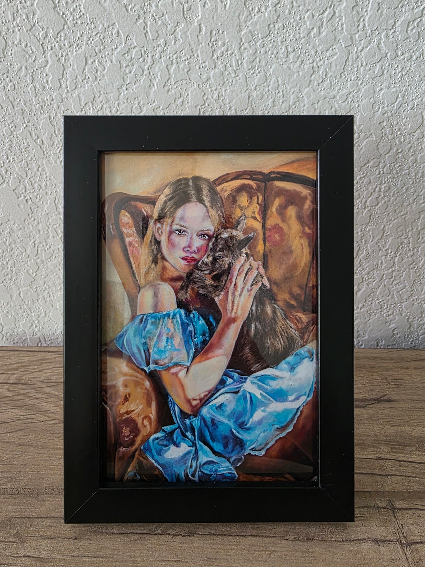 "Girl With a Kid" Signed, Framed Print