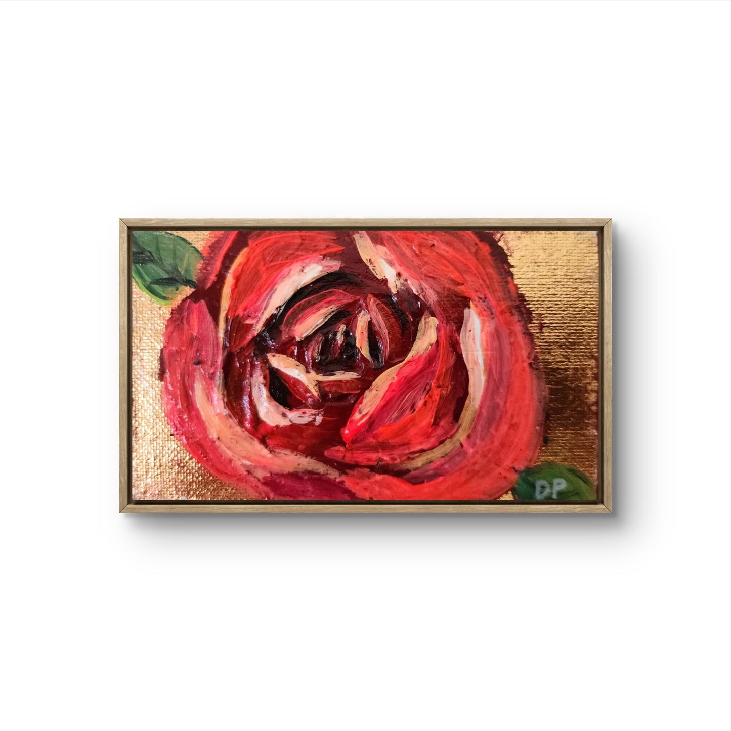 "Micro Gold Leaf Rose" #2 Original Painting