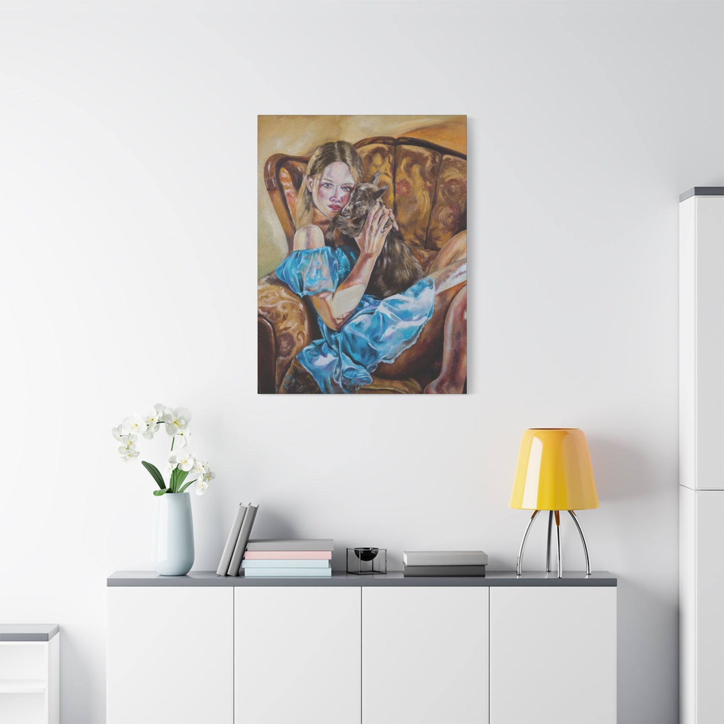 "Girl with a Kid" Canvas Print
