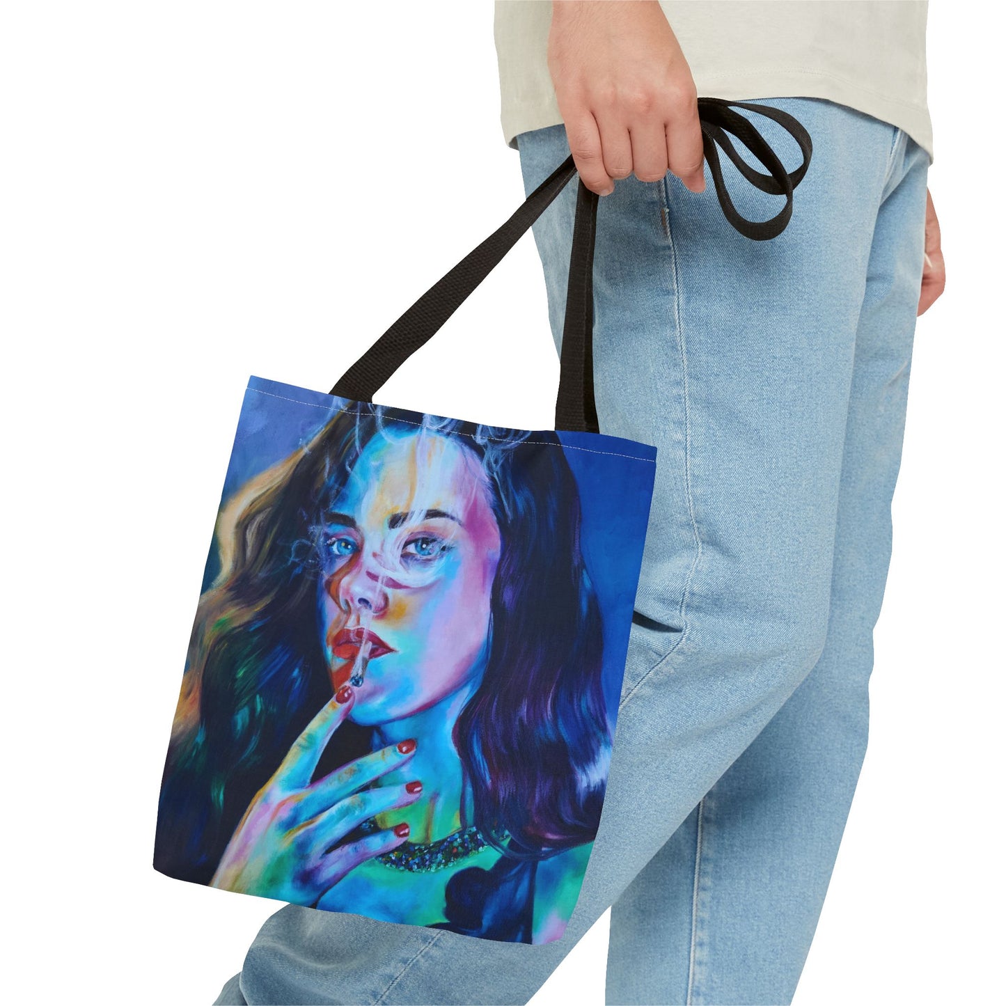 Vibrant "Smoke" Art Tote Bag - Colorful Design for Everyday Use