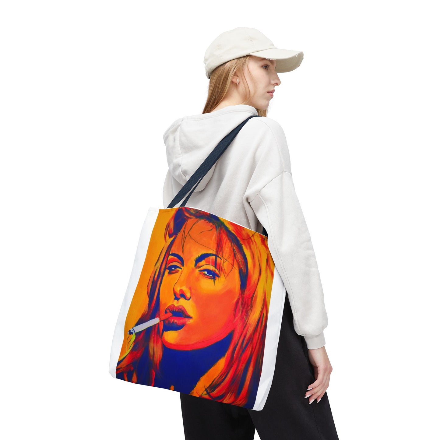 Vibrant "Angelina Jolie from Girl, Interrupted" Art Tote Bag - Colorful Design for Everyday Use