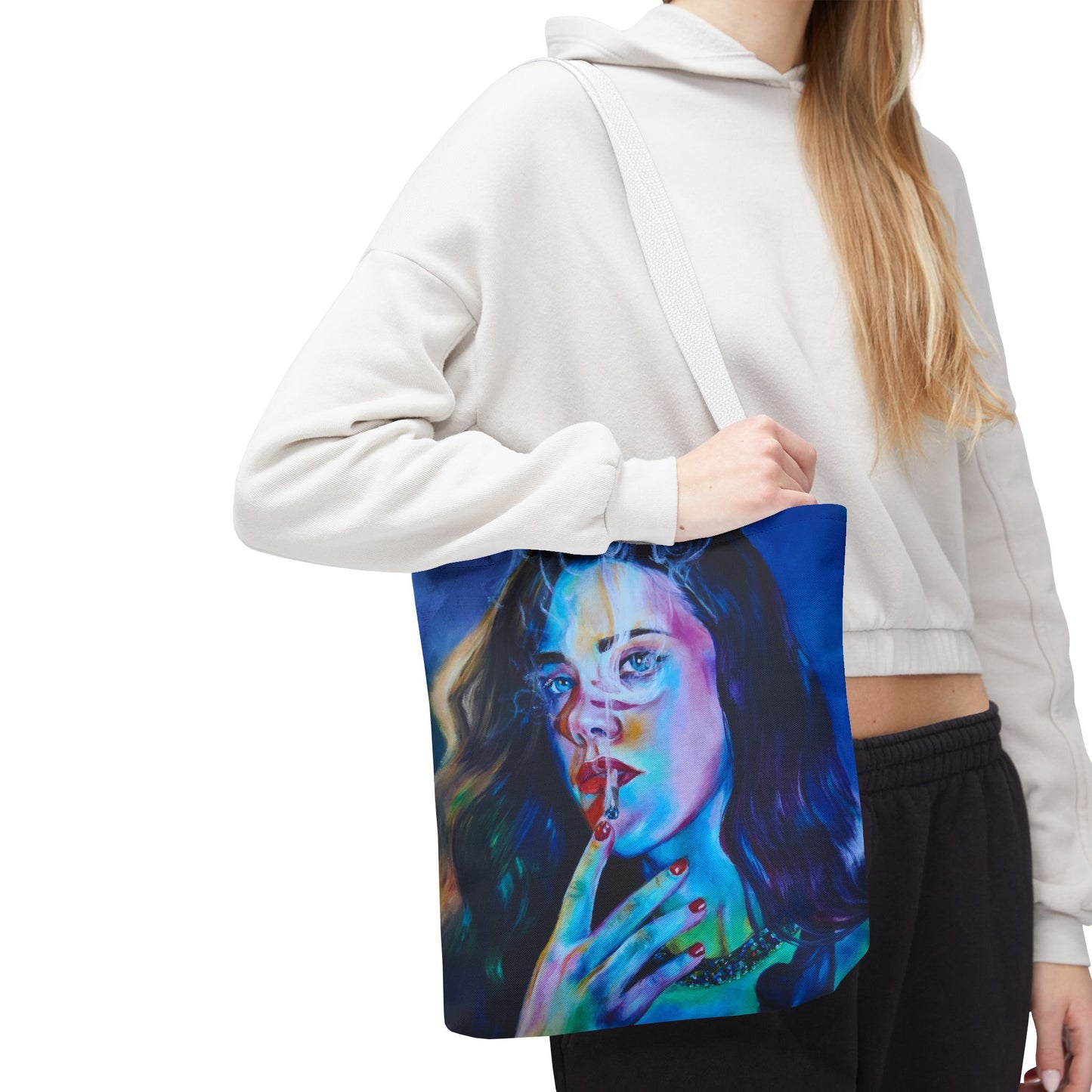 Vibrant "Smoke" Art Tote Bag - Colorful Design for Everyday Use