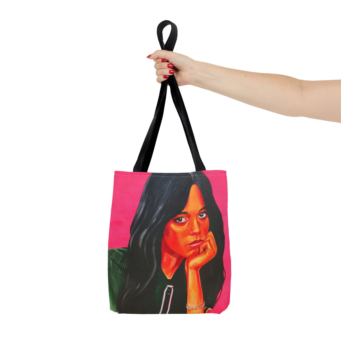 Vibrant "Jenna Ortega from Wednesday" Art Tote Bag - Colorful Design for Everyday Use