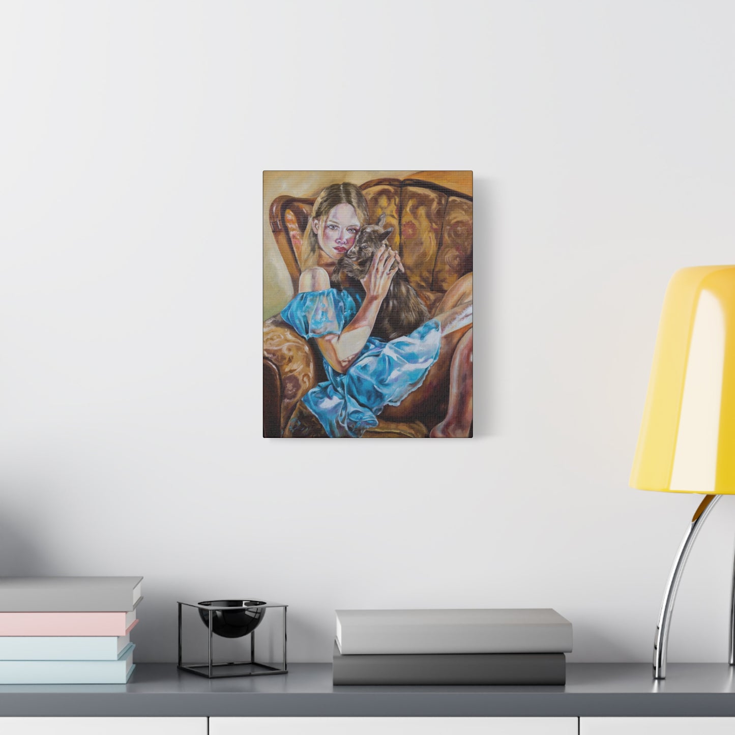 "Girl with a Kid" Canvas Print