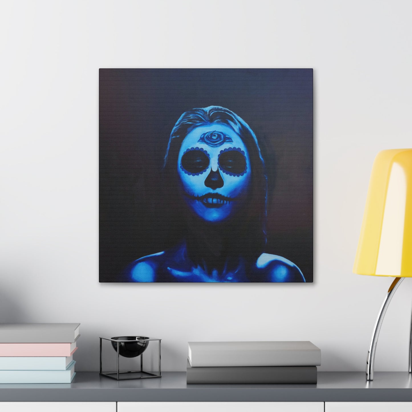 "Blaue Catrina" Leinwanddruck