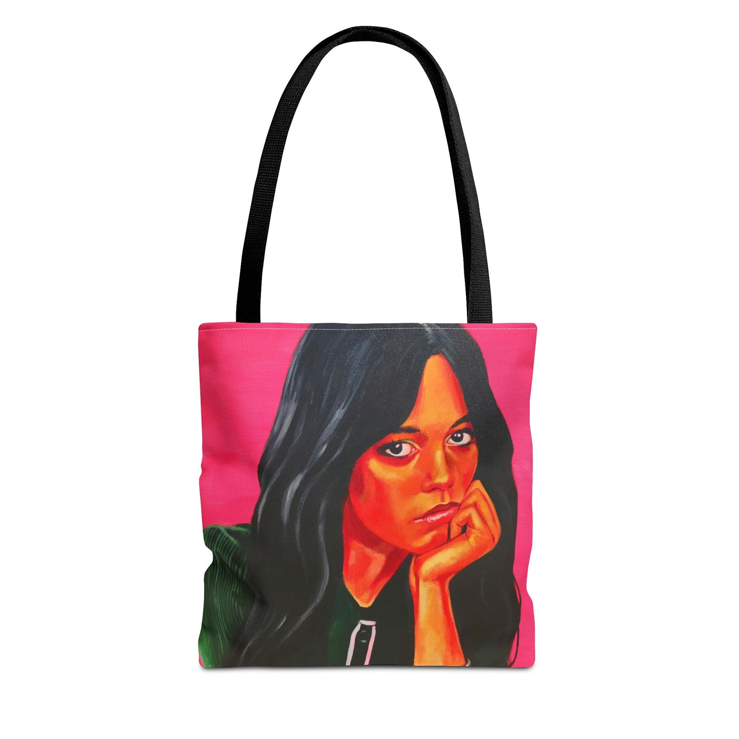 Vibrant "Jenna Ortega from Wednesday" Art Tote Bag - Colorful Design for Everyday Use