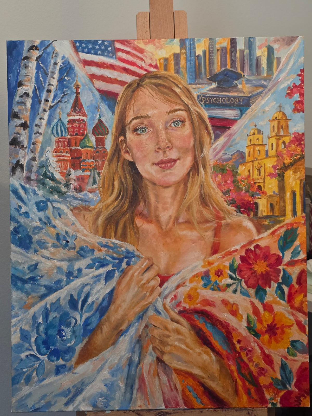 "Three Homes, One Heart" Original Painting