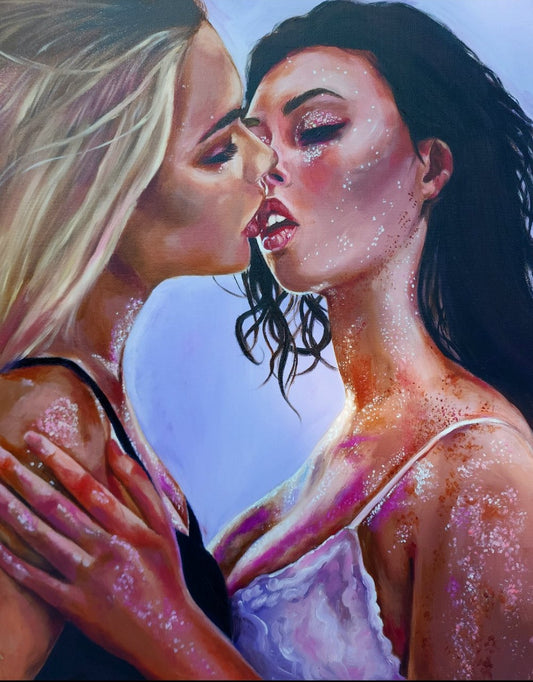 "A Kiss" Original Painting