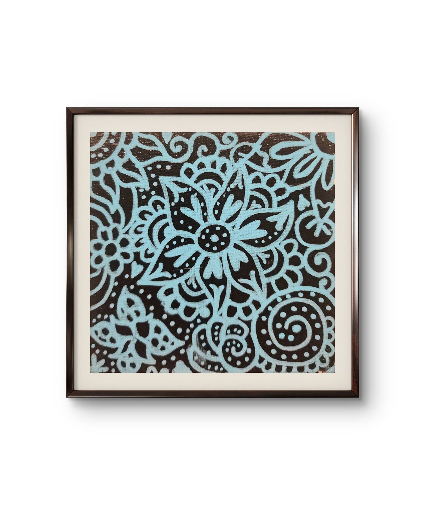 "Blue Floral Micro" #1 Original Painting