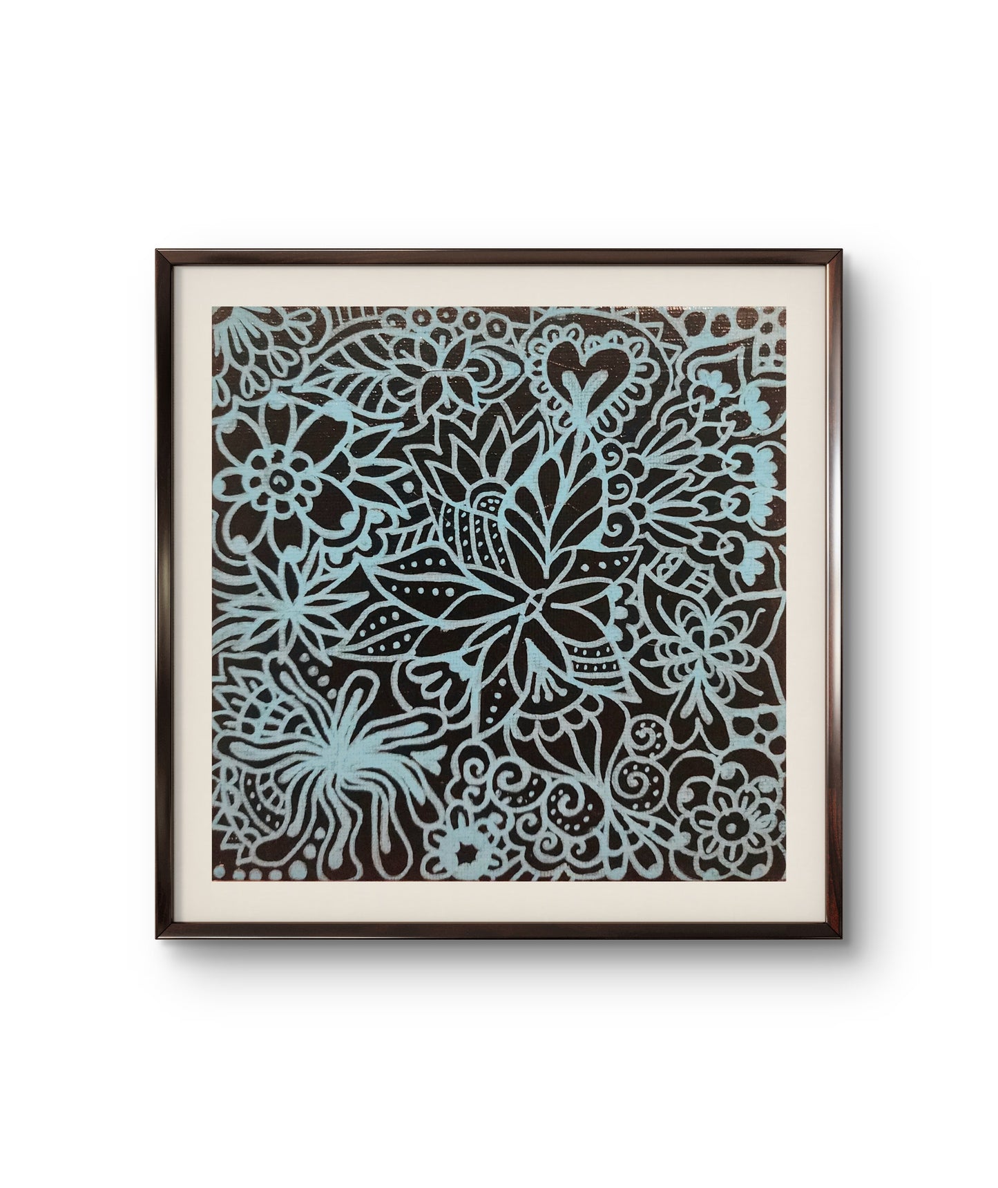 "Blue Floral Mini" #1 Original Painting