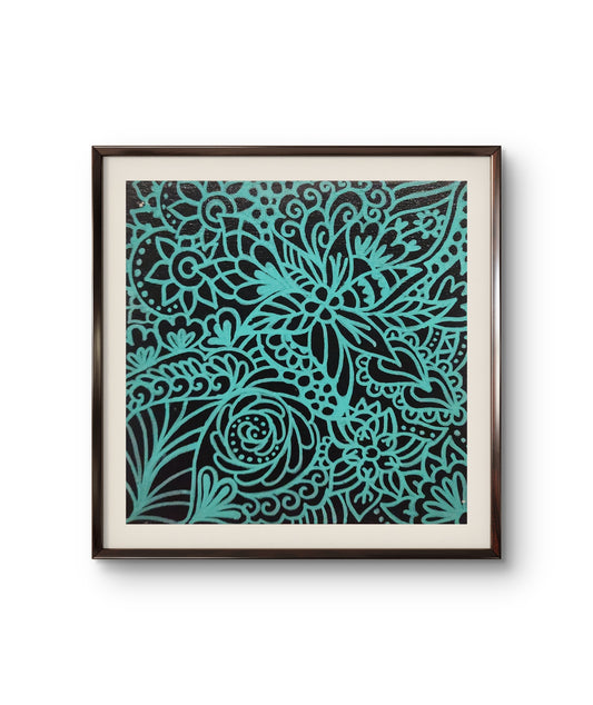 "Green Floral" #1 Original Painting