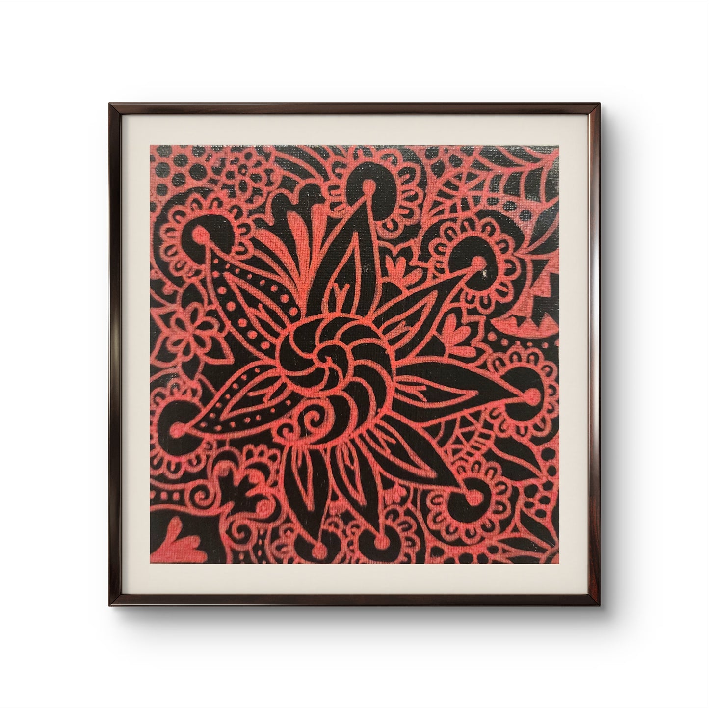 "Red Floral Micro" #1 Original Painting